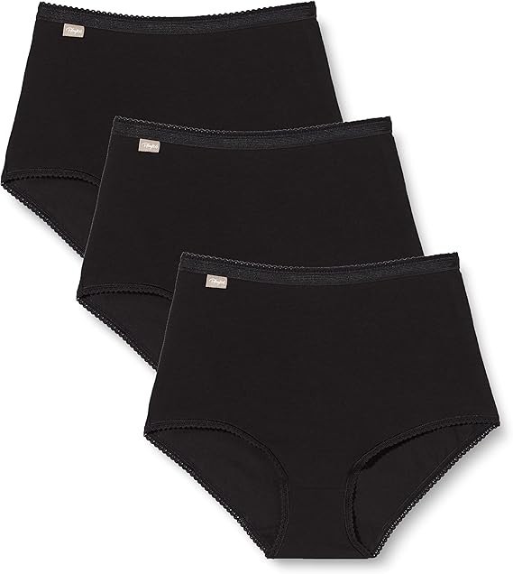 Set 3 chiloti pentru femei Playtex Cotton Stretch, x3 Maxi, negru, marime 44 - OUTLET