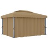 VidaXL Pavilion cu perdea, gri taupe, 4x3 m, aluminiu