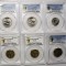 SAMPLES GRADATE PCGS DIFERITE TARI . 6 BUC . SUA, HONG KONG , MACAO .