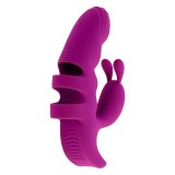 Vibrator rabbit pentru deget PLAYBOY Lend A Hand, pentru stimulare clitoris și punctul G, 7 funcții de vibrații, mov