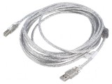 Cablu USB 2.0 A la B aurit 5m transparent
