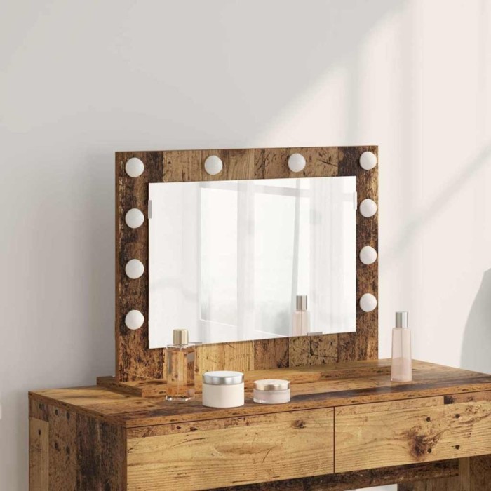 vidaXL Oglindă de toaletă cu oglindă Lemn Vechi 60 x 45 x 18 cm 868315