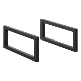 [en.casa]&reg; Set 2 bucati picioare mobilier ACTL-3803, 50 x 20 cm, otel sinterizat, negru mat, 50 Kg, montabile pe perete, cu accesorii montare HausGard