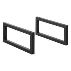 [en.casa]&reg; Set 2 bucati picioare mobilier ACTL-3803, 50 x 20 cm, otel sinterizat, negru mat, 50 Kg, montabile pe perete, cu accesorii montare HausGard