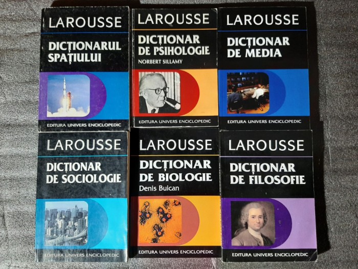 6 dictionare Larousse Psihologie, Filosofie, Sociologie, Biologie, Media, Spatiu