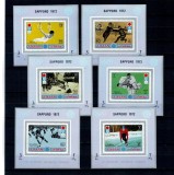 Ajman 1972 - Jocurile Olimpice Sapporo, sport, serie colite nedantelate neuzate