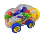 Set cuburi de construit multicolore DIY Blocks in masina cu roti joc educativ pentru copii