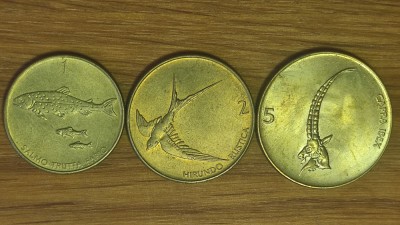 Slovenia - set de colectie - 1 2 5 tolari / tolarjev - serie animale, superbe ! foto