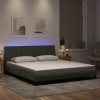 VidaXL Cadru de pat cu lumini LED, gri deschis, 180x200 cm, catifea 3213793