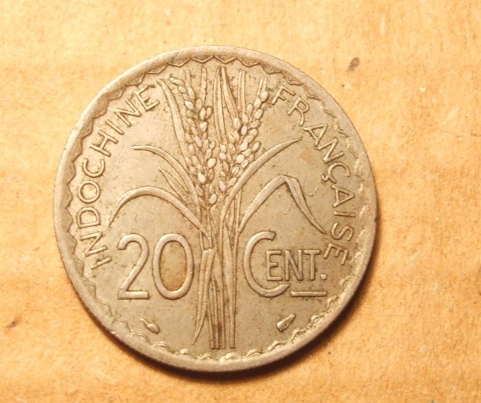 INDOCHINA 20 CENTI 1939 ZIMTATA