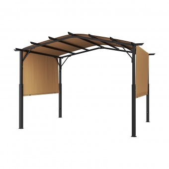 Pavilion retractabil, 2.96 x 3.95 x 2.3 m, impermeabilizare superioara, protectie solara UV50+, Otel/Poliester, Bej foto