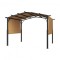 Pavilion retractabil, 2.96 x 3.95 x 2.3 m, impermeabilizare superioara, protectie solara UV50+, Otel/Poliester, Bej