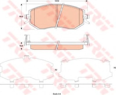 Set placute frana,frana disc SUBARU FORESTER (SJ) (2013 - 2016) TRW GDB3519 foto