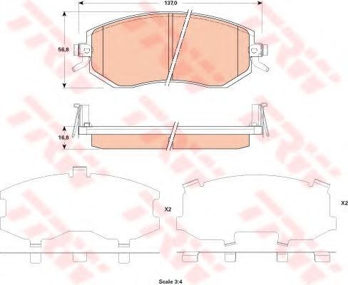 Set placute frana,frana disc SUBARU LEGACY V Combi (BM, BR) (2009 - 2016) TRW GDB3519