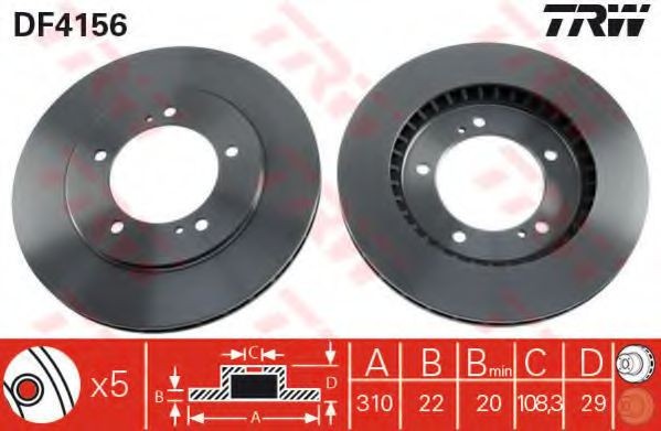 Disc frana SUZUKI GRAND VITARA I Cabriolet (GT) (1998 - 2005) TRW DF4156