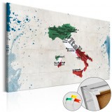 Cumpara ieftin Tablou din plută - Italy [Cork Map] 120x80 cm