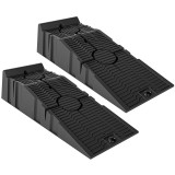 DURHAND Set de 2 Rampe de Ridicare Auto Portabile din Plastic, Capacitate 5 Tone, pentru Garaj și Atelier, &Icirc;nălțime Redusă | Aosom Romania