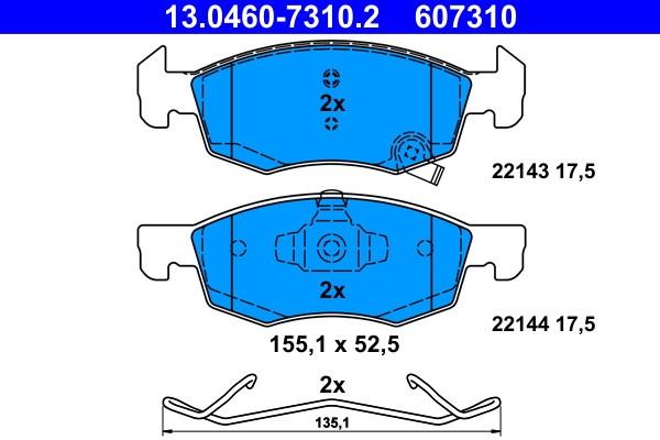 ATE 13.0460-7310.2 set placute frana,frana disc