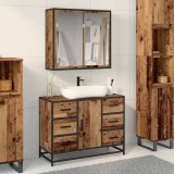 vidaXL Set de mobilier pentru baie 2 pcs Lemn vechi 80 x 33 x 60 cm