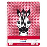Caiet matematica cu spirala, A4, Herlitz, Cute Animals, Zebra, 80 file