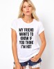 Tricou dama alb - My Friend Wants To Know - L, THEICONIC