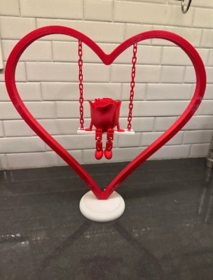 Cadou Unic: Trandafir cu Picioare Articulate și Leagăn &amp;icirc;n Formă de Inimă 3D ! foto