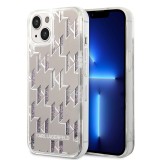 Karl Lagerfeld - Hardcase Liquid Glitter (KLHCP14SLMNMS) - iPhone 14 - Silver Monogram