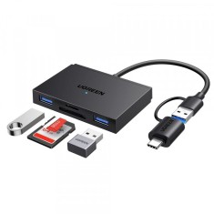 Cititor Card USB / USB-C UGREEN CM812 (45167), SD - microSD - 2 x USB-A, Negru