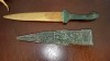 F630-C-STILET bronz vechi sculptura arhaica bronz cap de dragon.