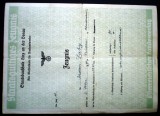 O.179 CERTIFICAT WWII GERMANIA AUSTRIA ZEUGNIS 1943