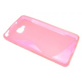Husa silicon S-line roz trandafiriu semitransparent pentru LG Optimus L9 II D605