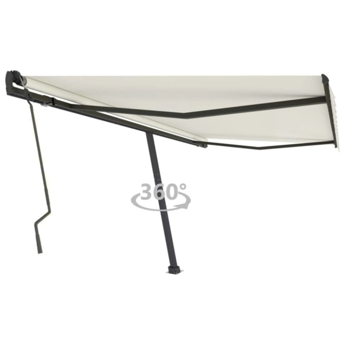 vidaXL Copertină autonomă retractabilă manual, crem, 400x300 cm 3069737