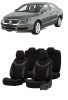 Set huse scaune SAPPHIRE compatibile VW Passat B6 (2005-2010)Piele+Textil (ROSU), Umbrella