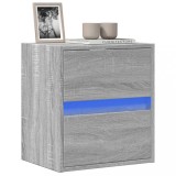 VidaXL Comodă TV de perete cu lumini LED, gri sonoma, 41x31x45 cm