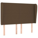 Cumpara ieftin Tablie de pat cu aripioare maro inchis 147x23x118/128 cm textil