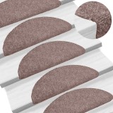 vidaXL Covorașe autoadezive pentru scări, 10 buc., 65x21x4 cm, crem, semirotunde, mari