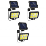 Cumpara ieftin Set 3 X Lampa Solara 120 LED-uri COB,Putere 30W,Senzor de Lumina/Miscare