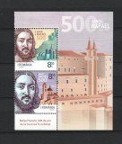 ROMANIA 2020 - RAFAEL, 500 ANI DE LA MOARTE, SERIE CU TABS SI MANSETA - LP 2299, Nestampilat