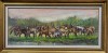 Tablou Teodor Vescu - Cai din Delta - Pictura Romana Impresionism - 26x64 cm - ART