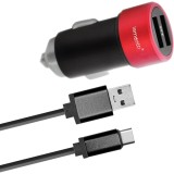 Cumpara ieftin Incarcator auto Lemontti LIA2UTCNR3A, USB Type-C, Negru-Rosu