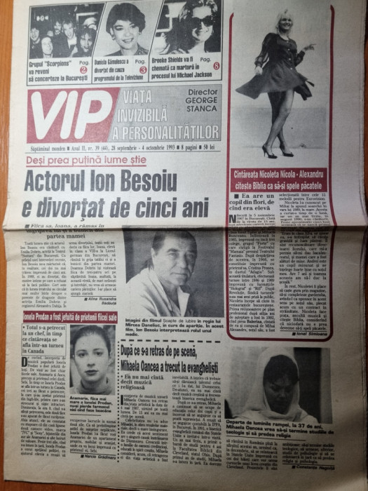 ziarul vip 28 septembrie-4 octombrie 1993-anamaria prodan,michael jackson