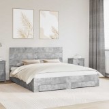 Cumpara ieftin Cadru de pat Gri din beton 180 x 200 cm Lemn prelucrat