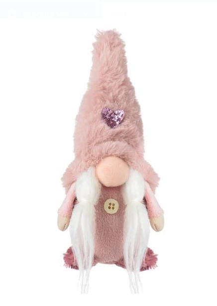 Figurina Decorativa Mos Craciun Gnome Roz - 18cm