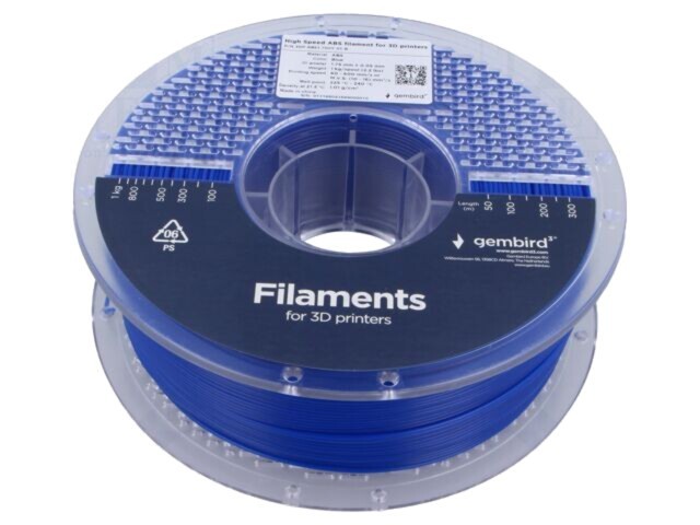 Filament ABS 1,75mm albastru 225-240&deg;C 1kg High Speed GEMBIRD