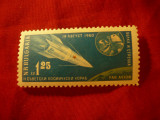 Serie Bulgaria 1961 - Cosmos - Satelit Sputnik 5 , 1 valoare 1,25 leva, Nestampilat