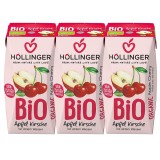 Nectar Bio Hollinger Mere si Cirese, 3x200ml, Fara Zahar Adaugat, Cu Pai