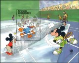 Grenada Grenadines 1988 - Jocurile Olimpice, Disney, tenis, colita neuzata
