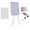 Pachet Flipchart magnetic, 70x100 cm Premium, inaltime ajustabila + accesorii: hartie flipchart, markere, burete, magneti