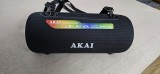 BOXA PORTABILA AKAI 15 WATI , BLUETOOTH 5.3 WIRELESS STEREO ILUMINARE RGB BATERIE 3600 mA . ESTE NOUA .