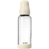 BIBS Baby Glass Bottle Silicone biberon anticolici cu suzetă din silicon Ivory 240 ml